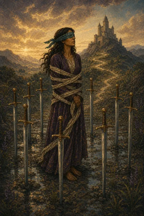 Eight of Swords tarot artwork