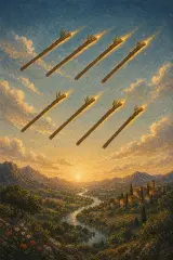 Eight of Wands tarot card artwork