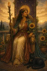 Queen of Wands tarot card artwork