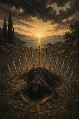 Ten of Swords tarot card artwork