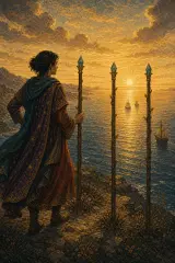 Three of Wands tarot card artwork